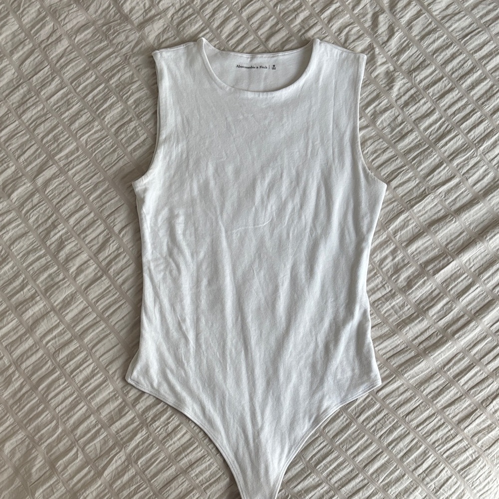 Abercrombie & Fitch Double Lined White Sleeveless Bodysuit